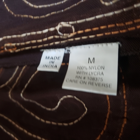 P's & Q's Gorgeous Zippered Mesh and Embroidered Top - Size M - Picture 5 of 5